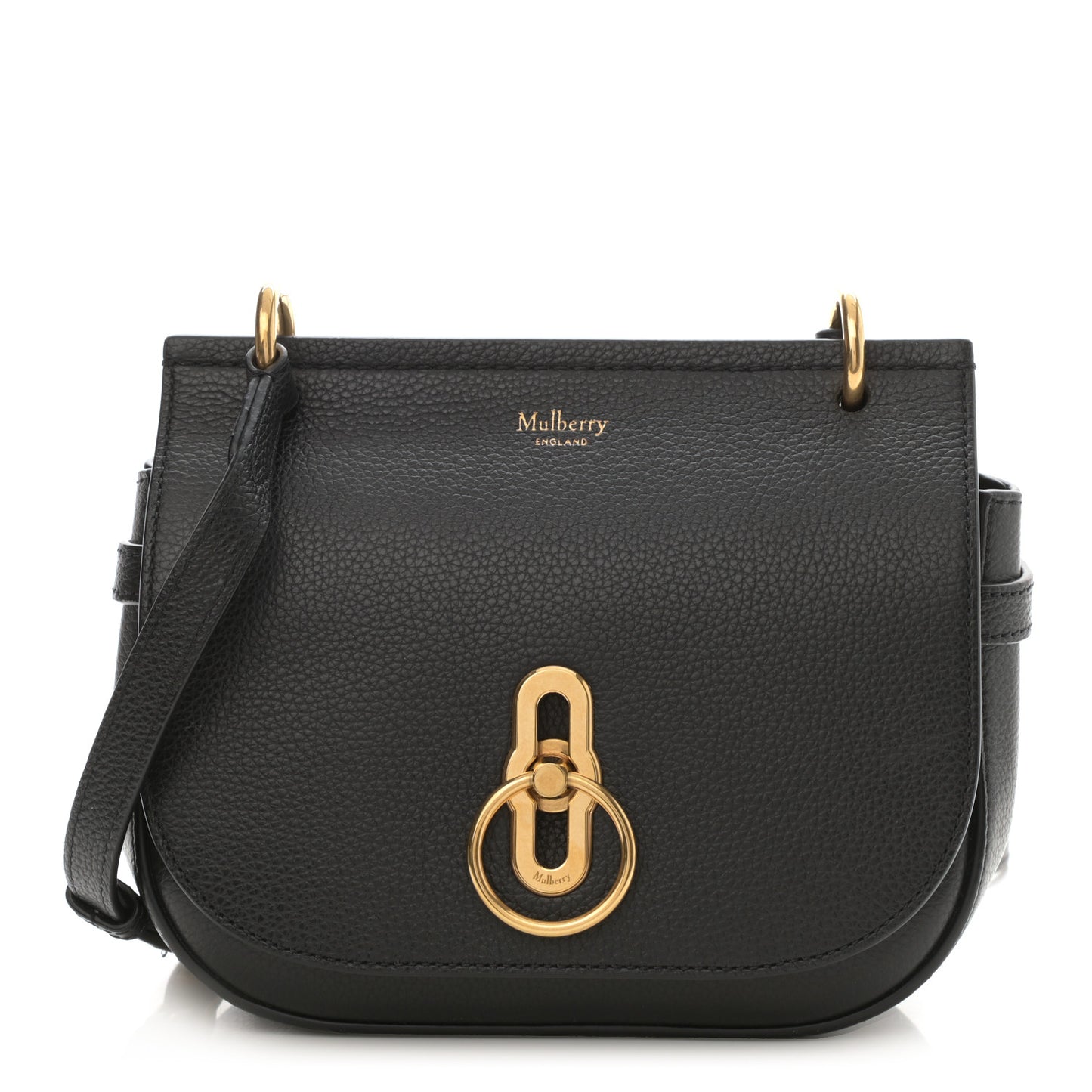 Small Classic Grain Calfskin Small Amberley Satchel Black