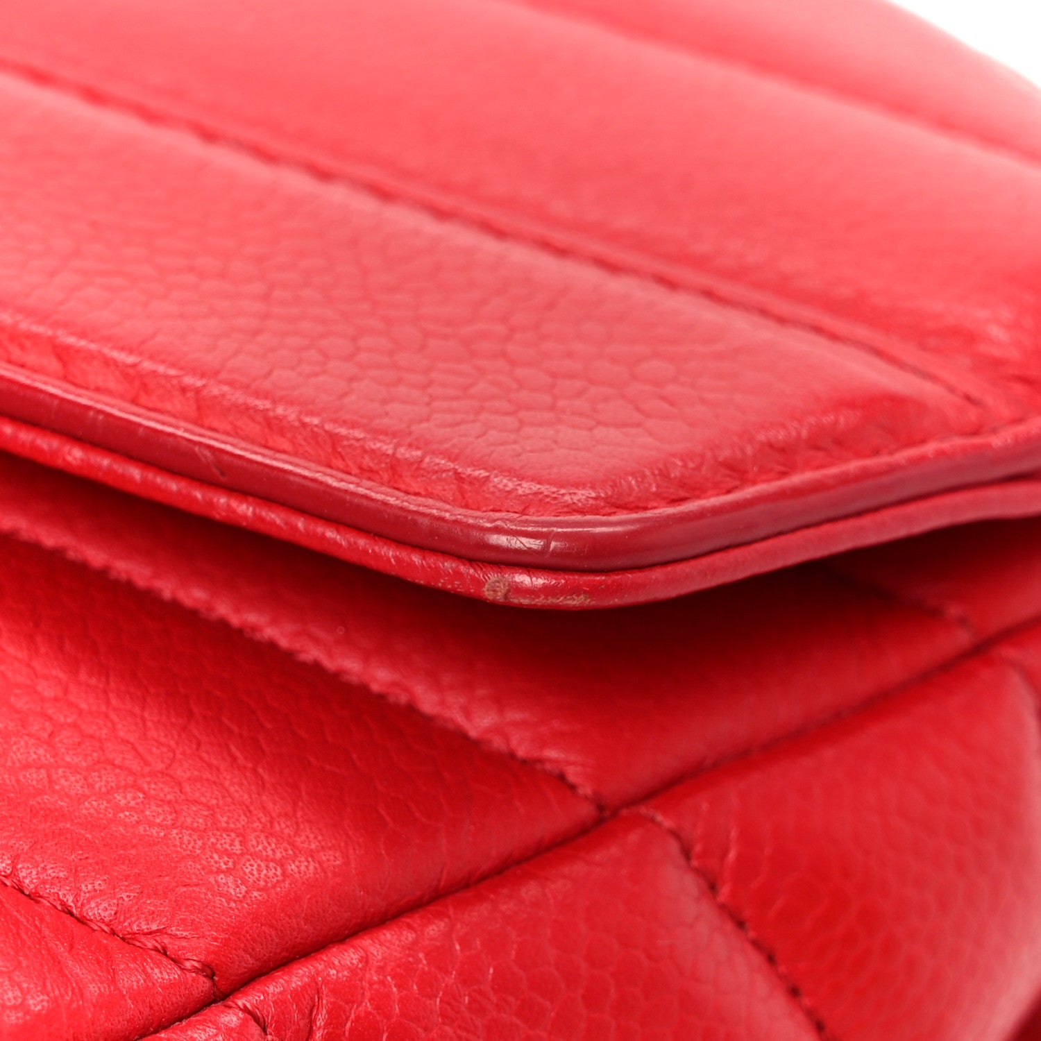 Chanel Caviar Chevron Quilted Single Flap Red 12 of 14