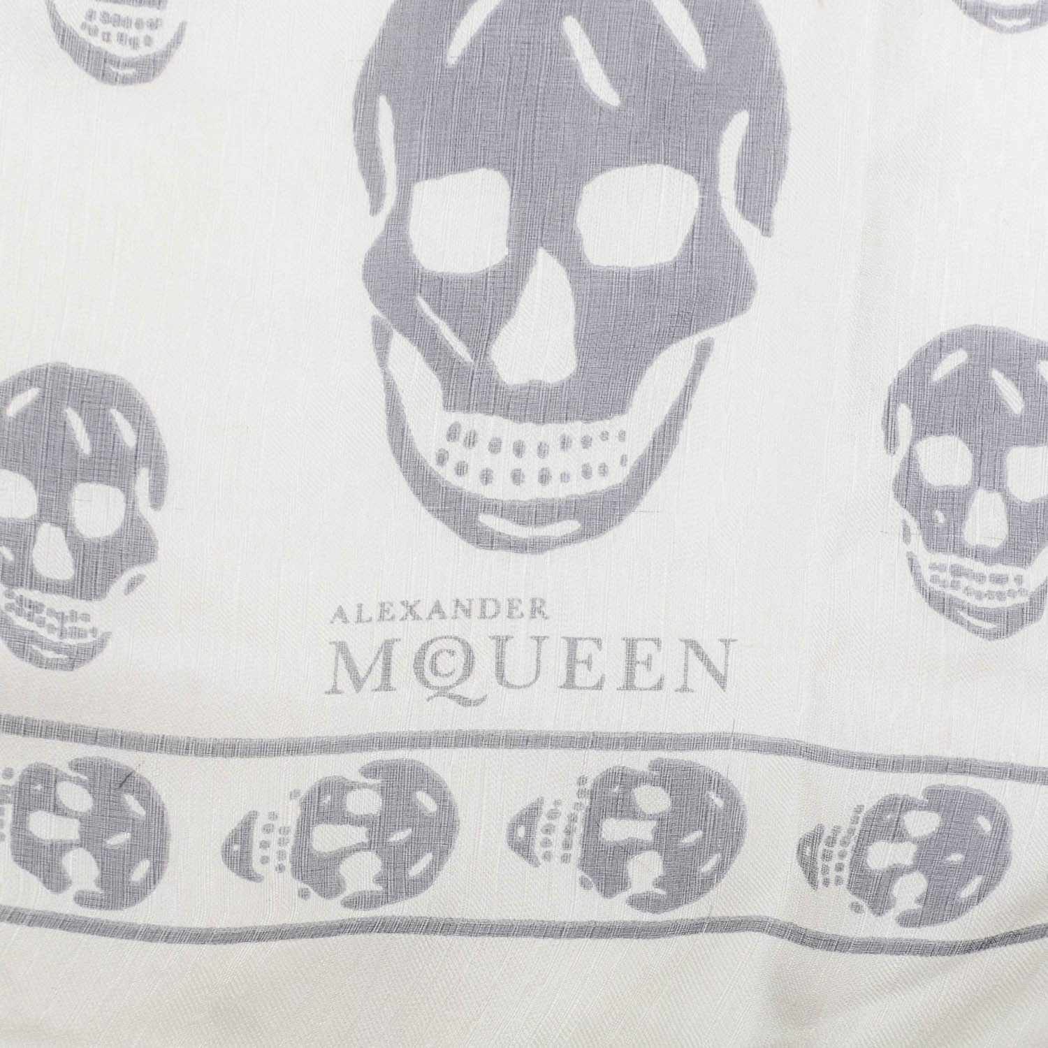 Alexander McQueen Silk Chiffon Skull Scarf Grey 4 of 6