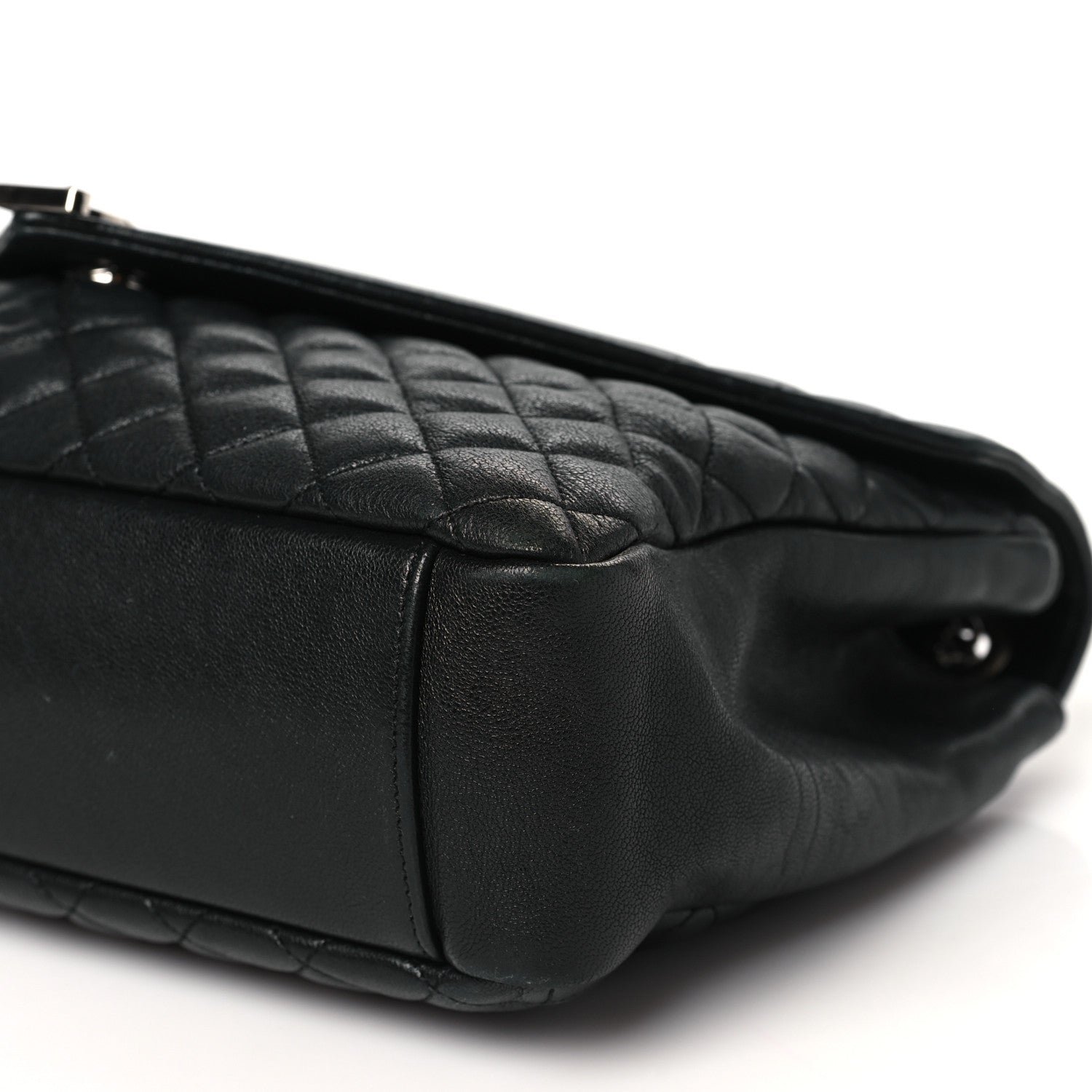Saint Laurent Calfskin Mixed Matelasse Triquilt Large Monogram Satchel Black 10 of 10