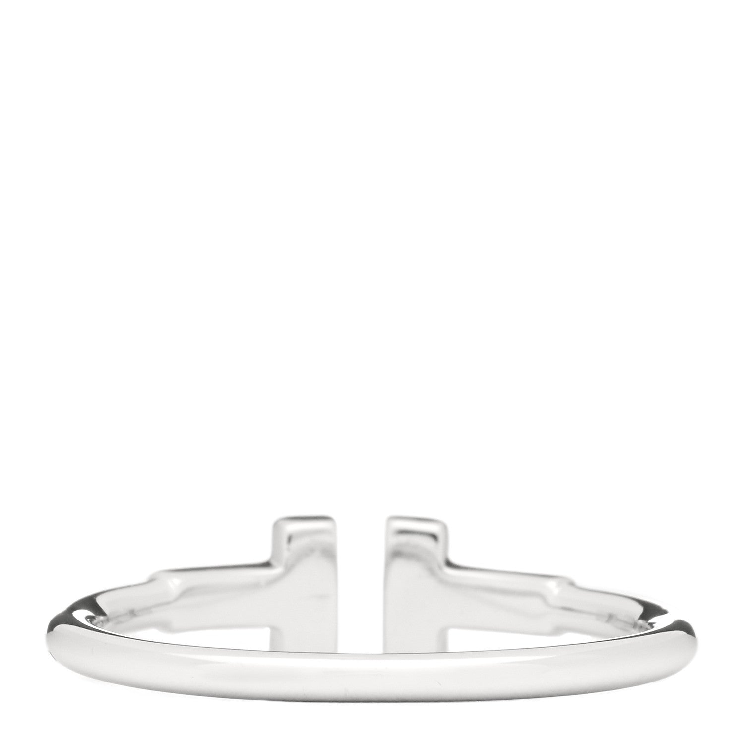 Tiffany 18K White Gold Diamond T Wire Ring 61 9.5 2 of 3