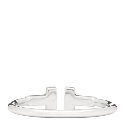 Tiffany 18K White Gold Diamond T Wire Ring 61 9.5 2 of 3