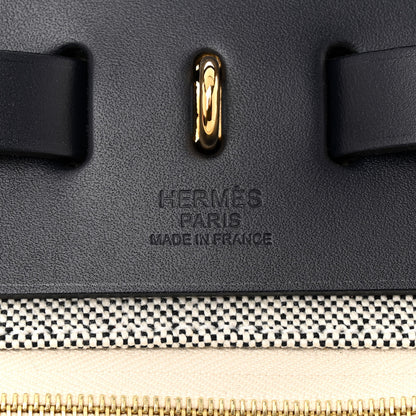 Hermes H Plume Canvas Vache Hunter Circuit 24 Herbag Zip Retourne 31 Bleu Royal Bleu Indigo Ecru 7 of 12
