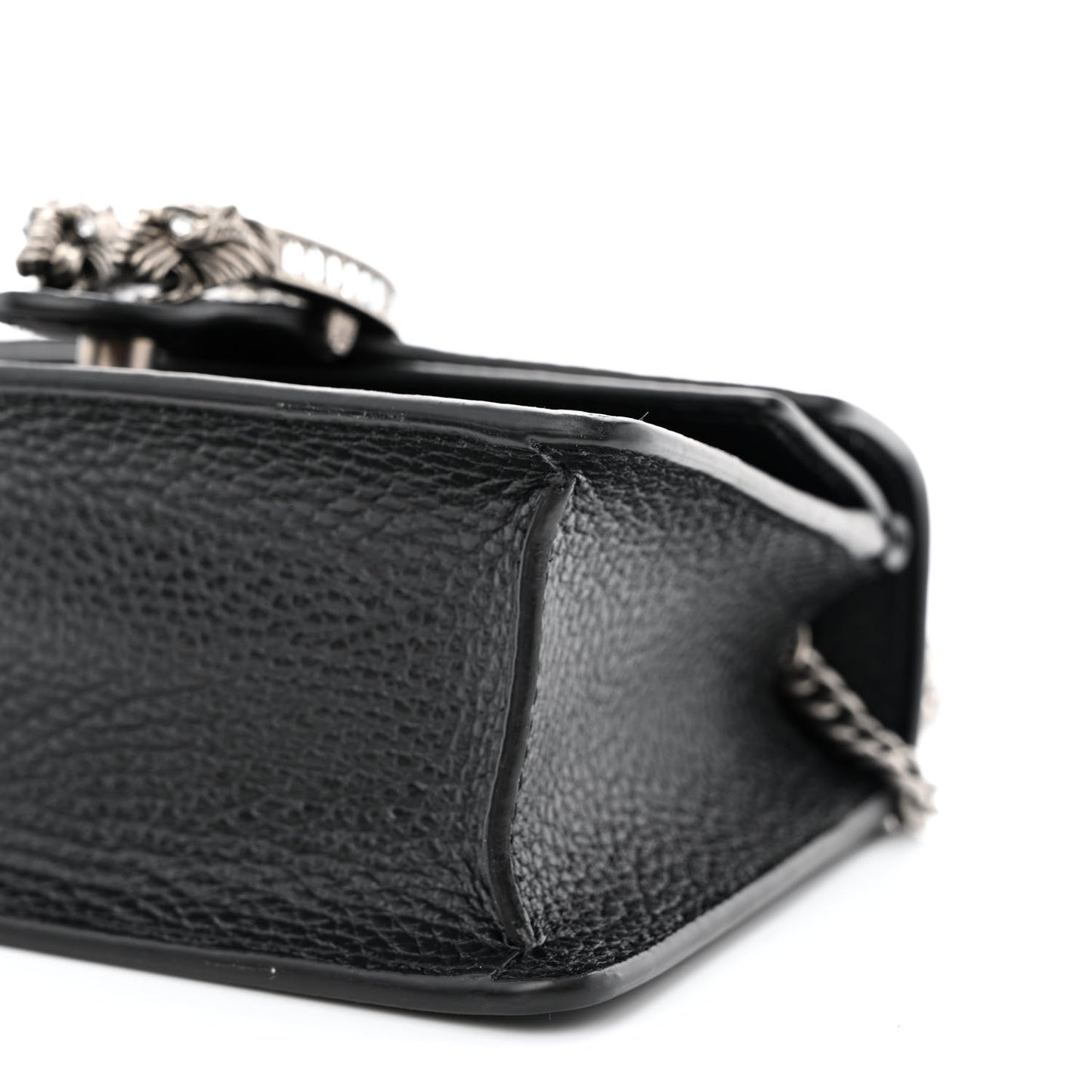 Dollar Calfskin Crystal Mini Dionysus Top Handle Bag Black Crystal