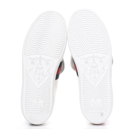 Gucci Calfskin Ayers Crystal Web Womens New Ace Pineapple Sneakers 37 White 8 of 9