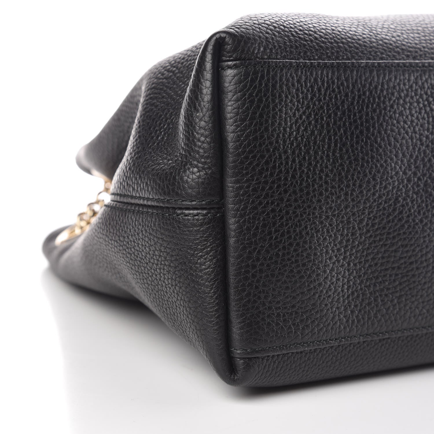 Gucci Pebbled Calfskin Medium Soho Chain Shoulder Bag Black 9 of 10