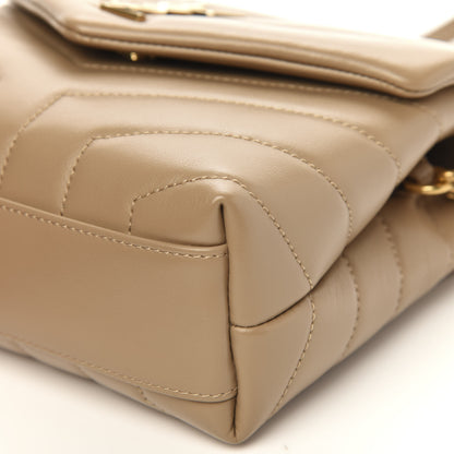 Saint Laurent Calfskin Y Quilted Monogram Toy Loulou Crossbody Bag Dark Beige 9 of 11