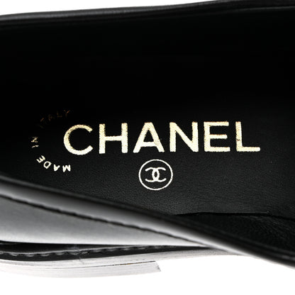 Chanel Lambskin Quilted CC Turnlock Loafers 37.5 Black 6 of 9