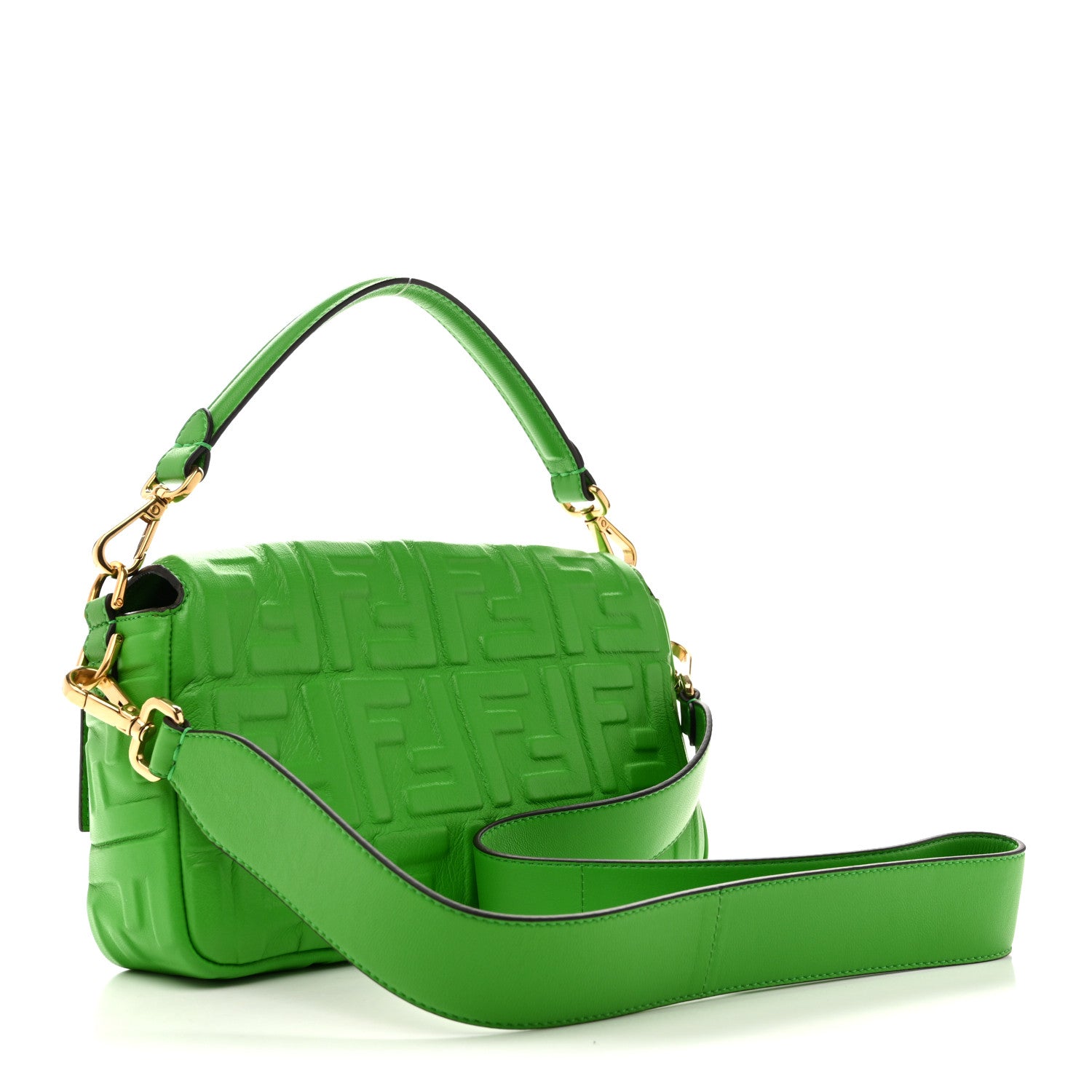 Fendi Nappa FF 1974 Embossed Baguette Tomatillo 3 of 10