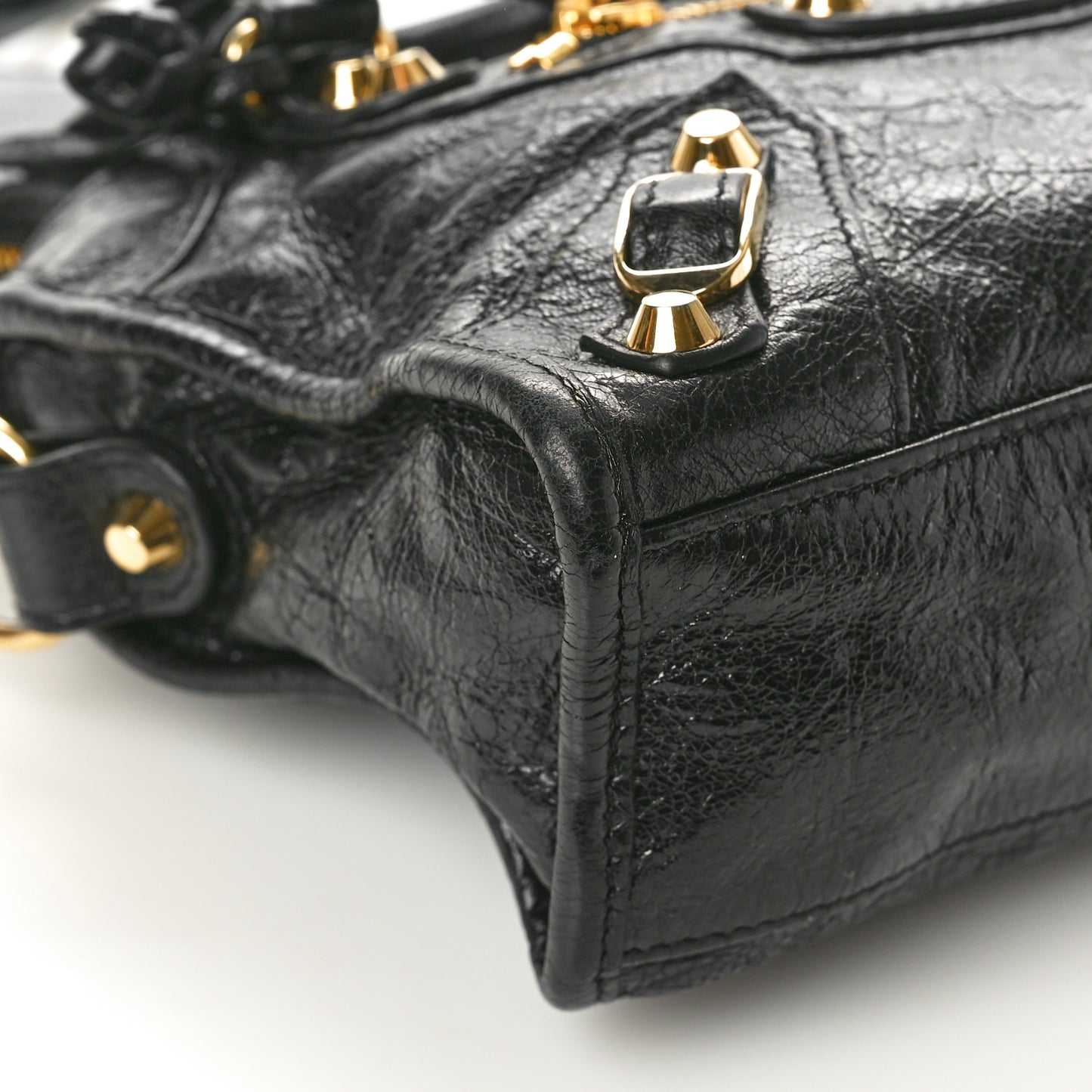 Agneau Classic Gold Hardware Mini City Black