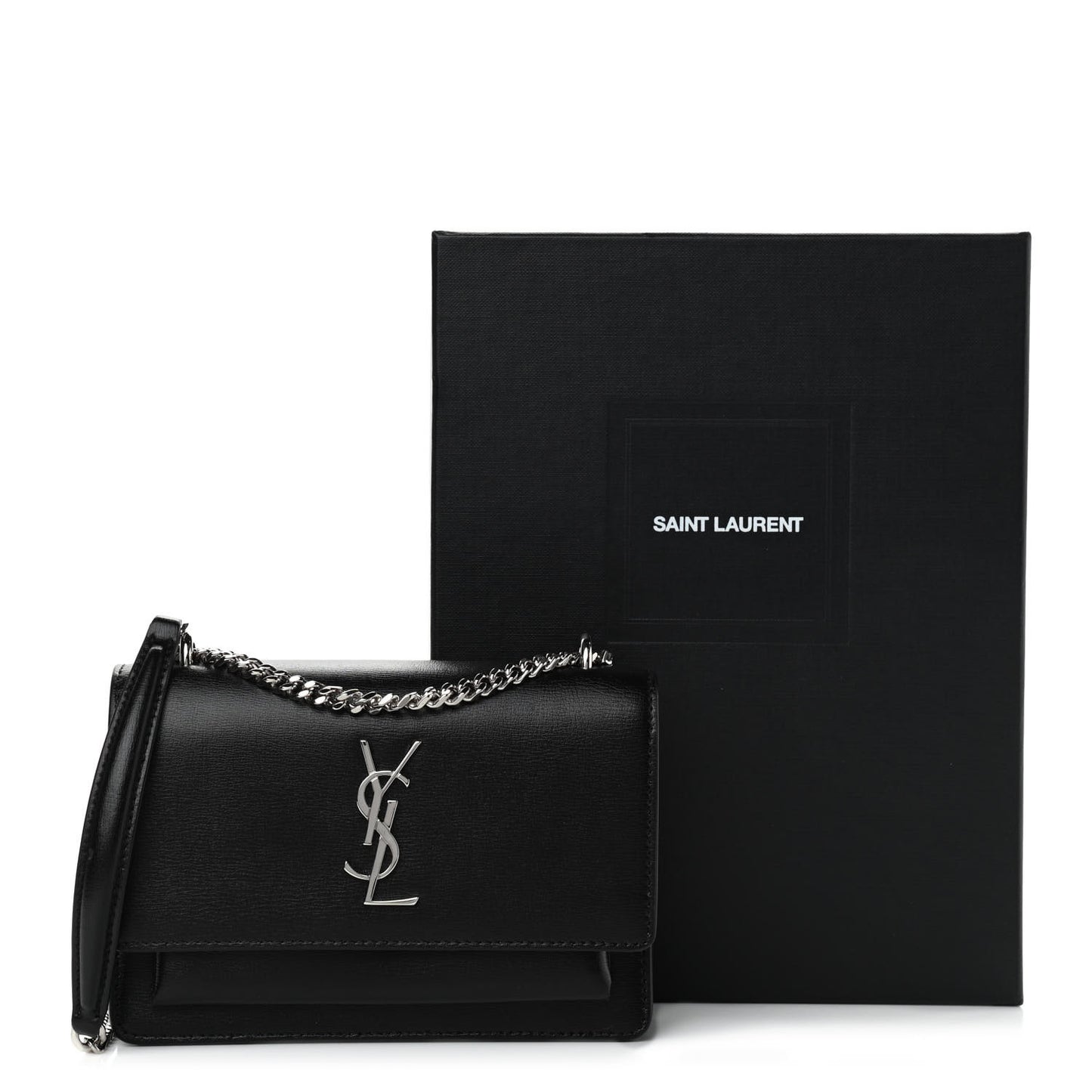 Calfskin Monogram Sunset Chain Wallet Black