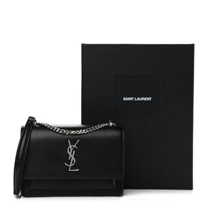 Saint Laurent Calfskin Monogram Sunset Chain Wallet Black 11 of 11