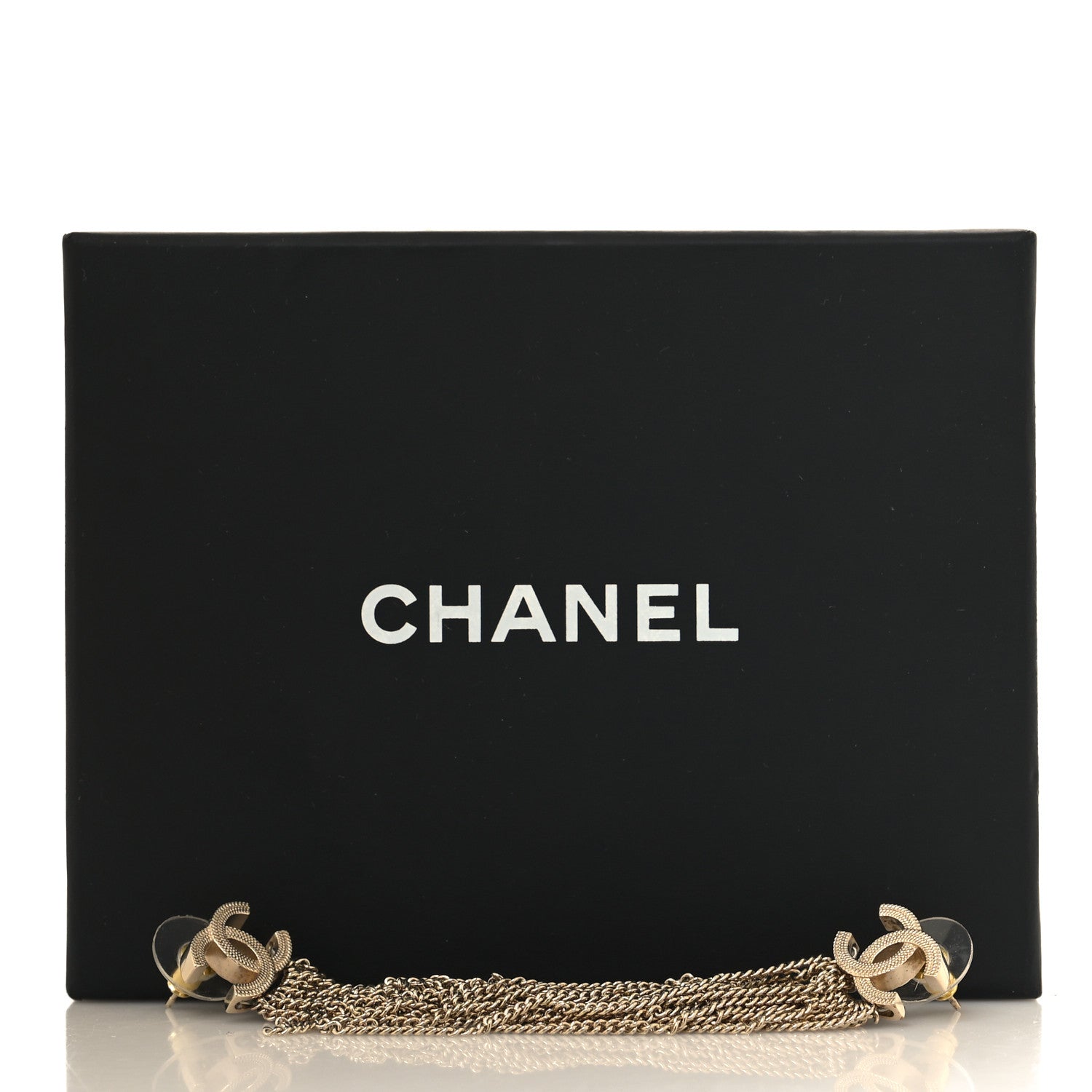 Chanel Metal CC Multi Strand Chain Drop Earrings Gold 5 of 5