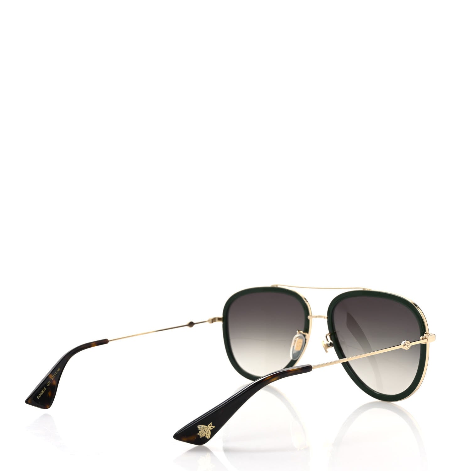 Gucci Metal Web Aviator Sunglasses GG0062S Green Red 4 of 8