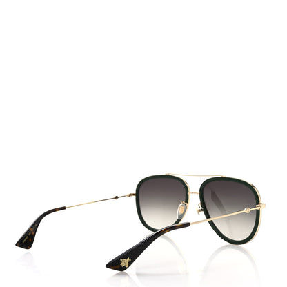 Gucci Metal Web Aviator Sunglasses GG0062S Green Red 4 of 8