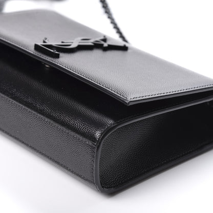 Saint Laurent Grain De Poudre Small Monogram Kate Satchel Black 6 of 9