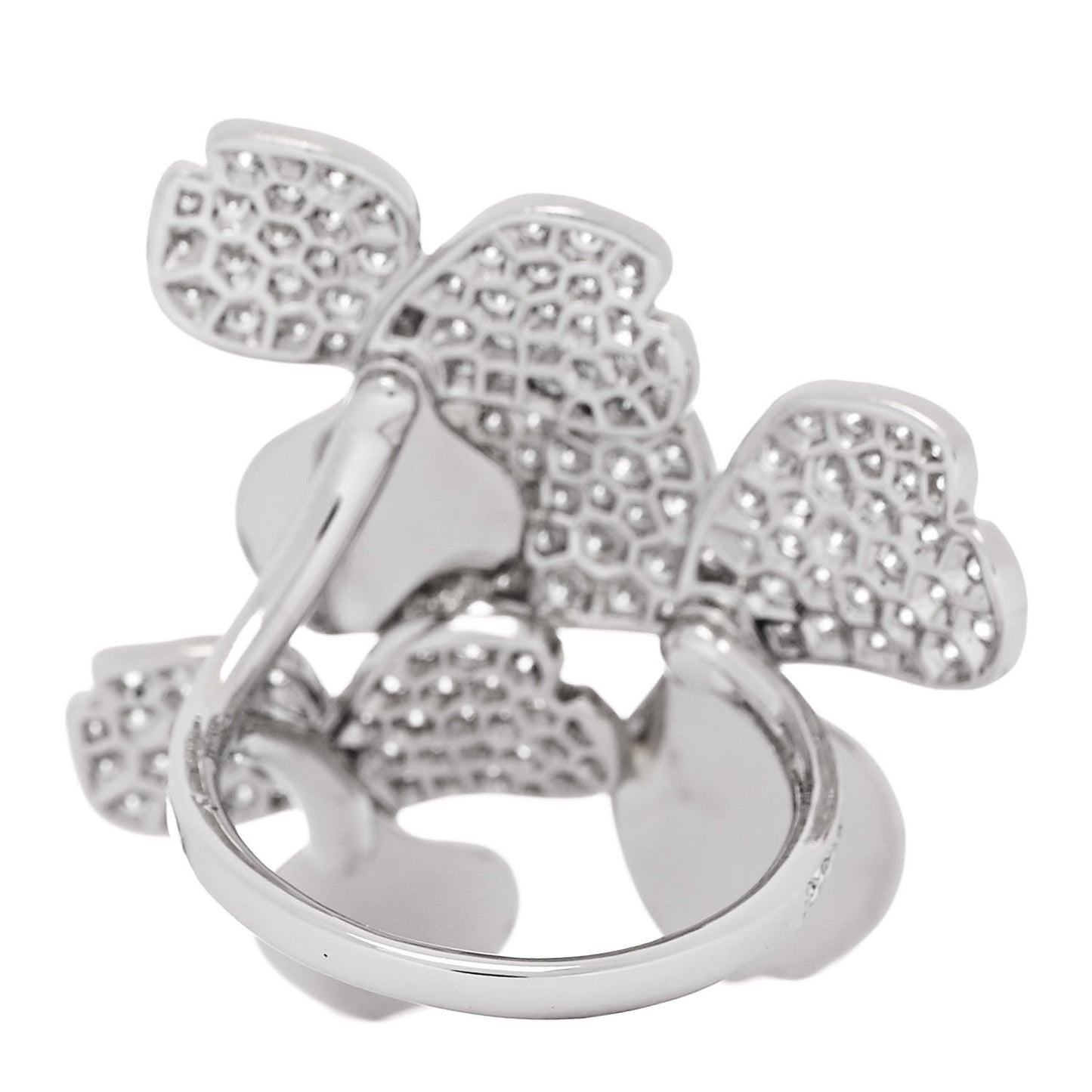 Platinum Diamond Paper Flowers Cluster Ring 52 6