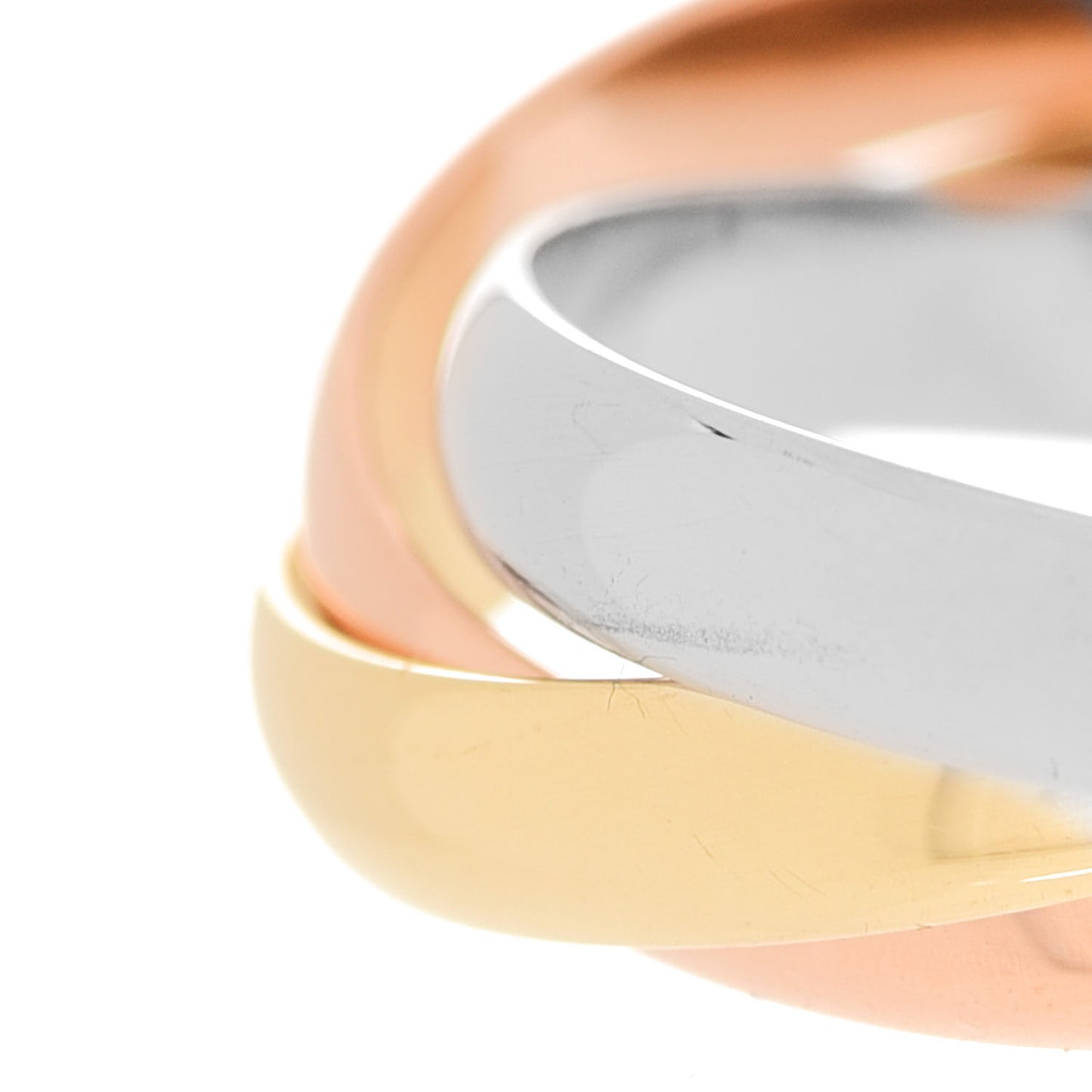 18K Pink Yellow White Gold Classic Trinity Ring 48 4.5