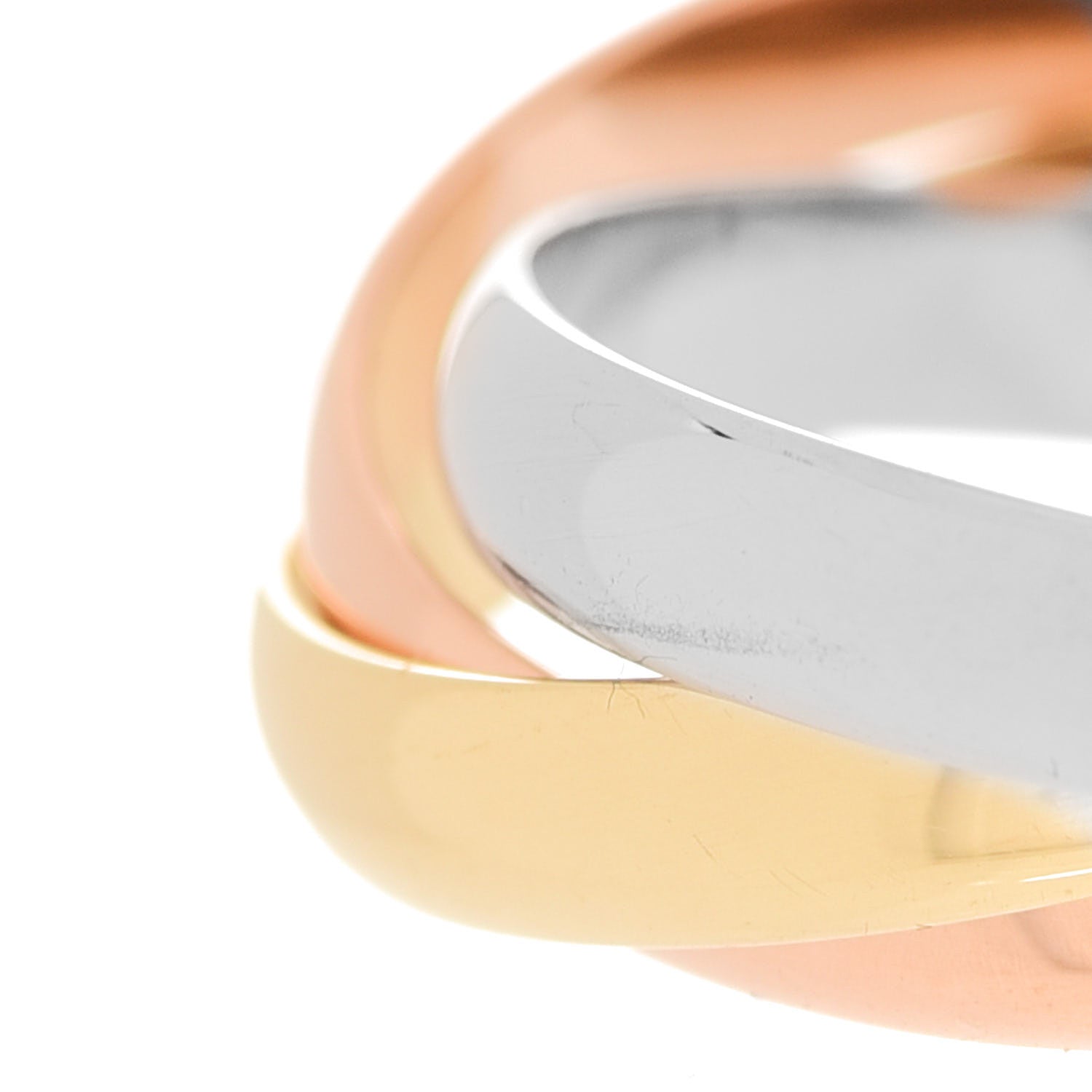 Cartier 18K Pink Yellow White Gold Classic Trinity Ring 48 4.5 6 of 7