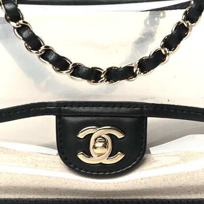 Chanel Lambskin PVC Sand By The Sea Flap With Pearl Strap Black 8 of 10