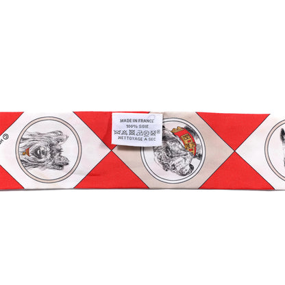 Hermes Silk Colliers Et Chiens Twilly Rouge White Mastic 2 of 5