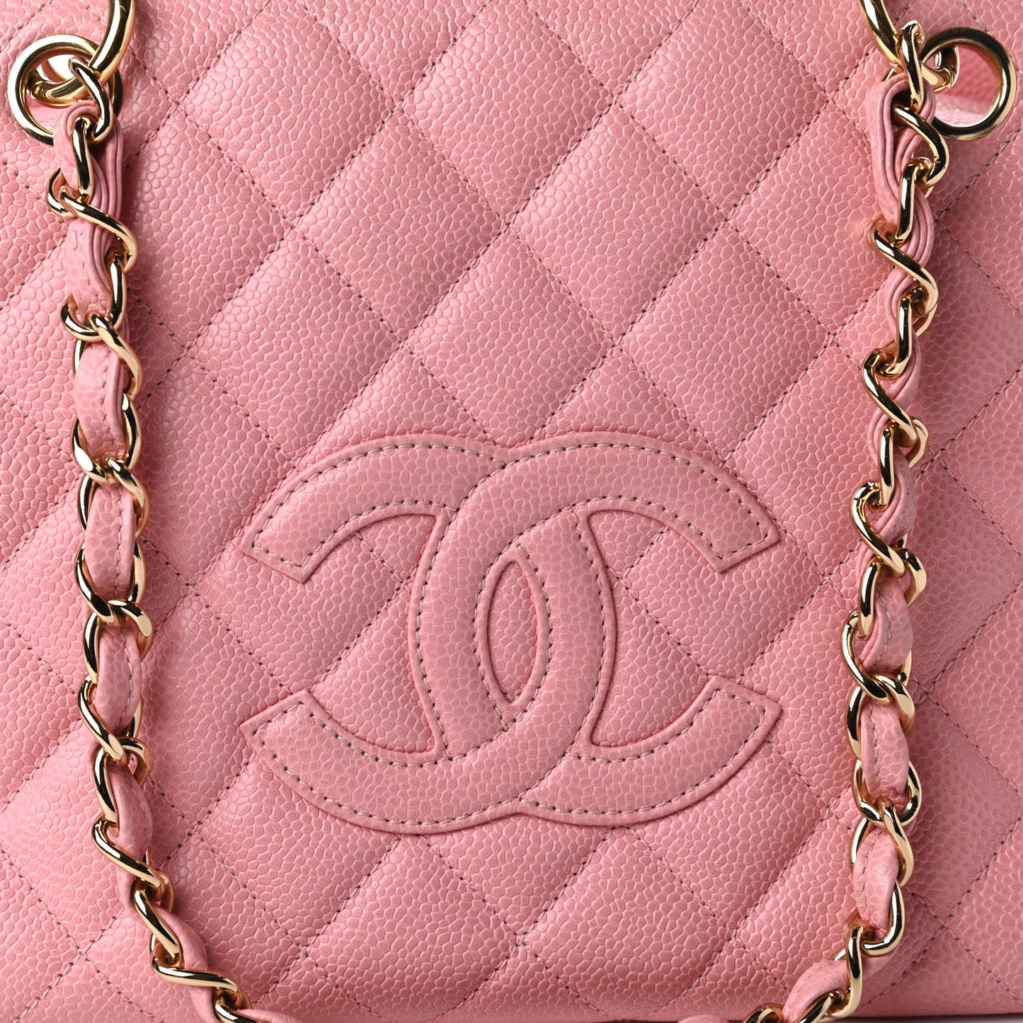 Caviar Quilted Petit Timeless Shopping Tote PTT Pink