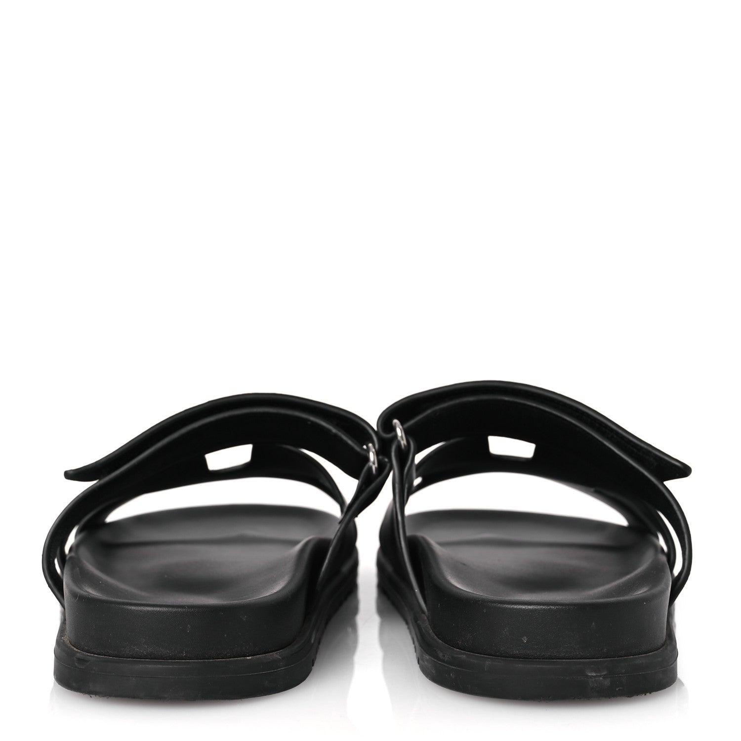 Hermes Calfskin Womens Chypre Sandals 39.5 Black 6 of 14