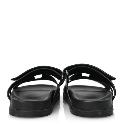Hermes Calfskin Womens Chypre Sandals 39.5 Black 6 of 14