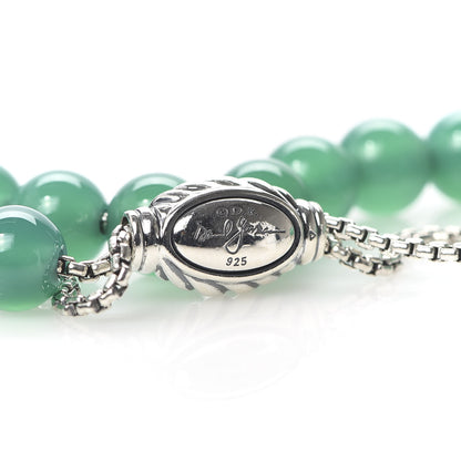 David Yurman Sterling Silver Green Onyx 8mm Spiritual Beads Bracelet 4 of 4