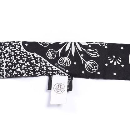 Hermes Silk Les Leopards Twilly Black White 4 of 4
