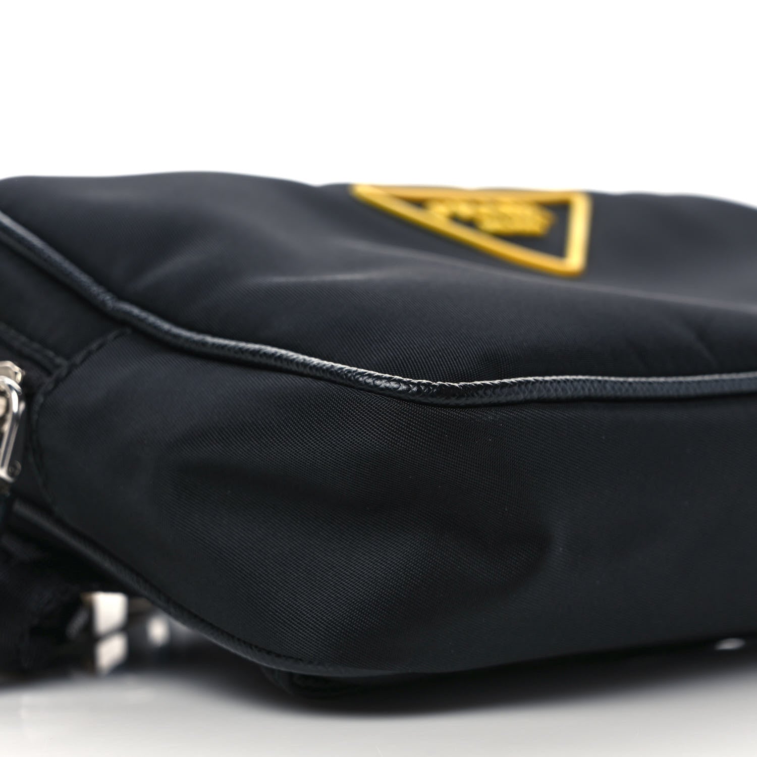 Prada Re-Nylon Saffiano Belt Bag Black Yellow 8 of 9