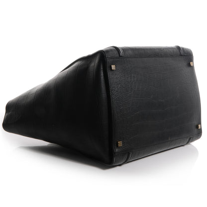 Celine Stamped Crocodile Large Phantom Luggage Black 4 of 8