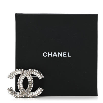 Chanel Baguette Crystal CC Brooch Silver 5 of 5
