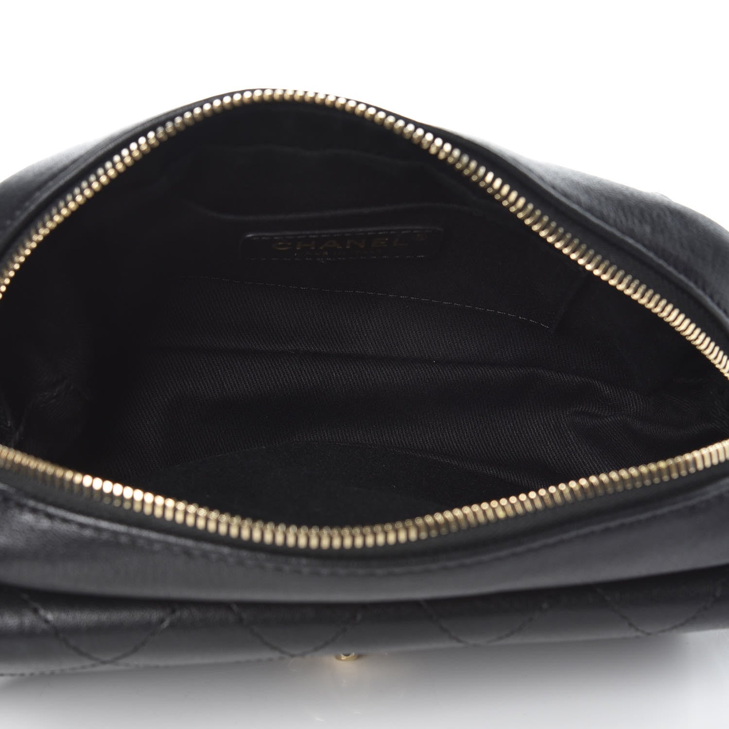 Chanel Calfskin Stitched Casual Trip Waist Bag Black 5 of 11