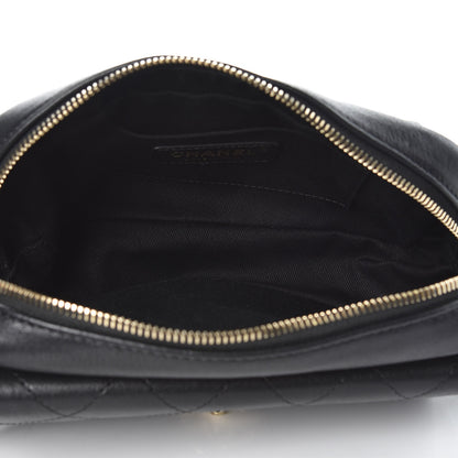 Chanel Calfskin Stitched Casual Trip Waist Bag Black 5 of 11