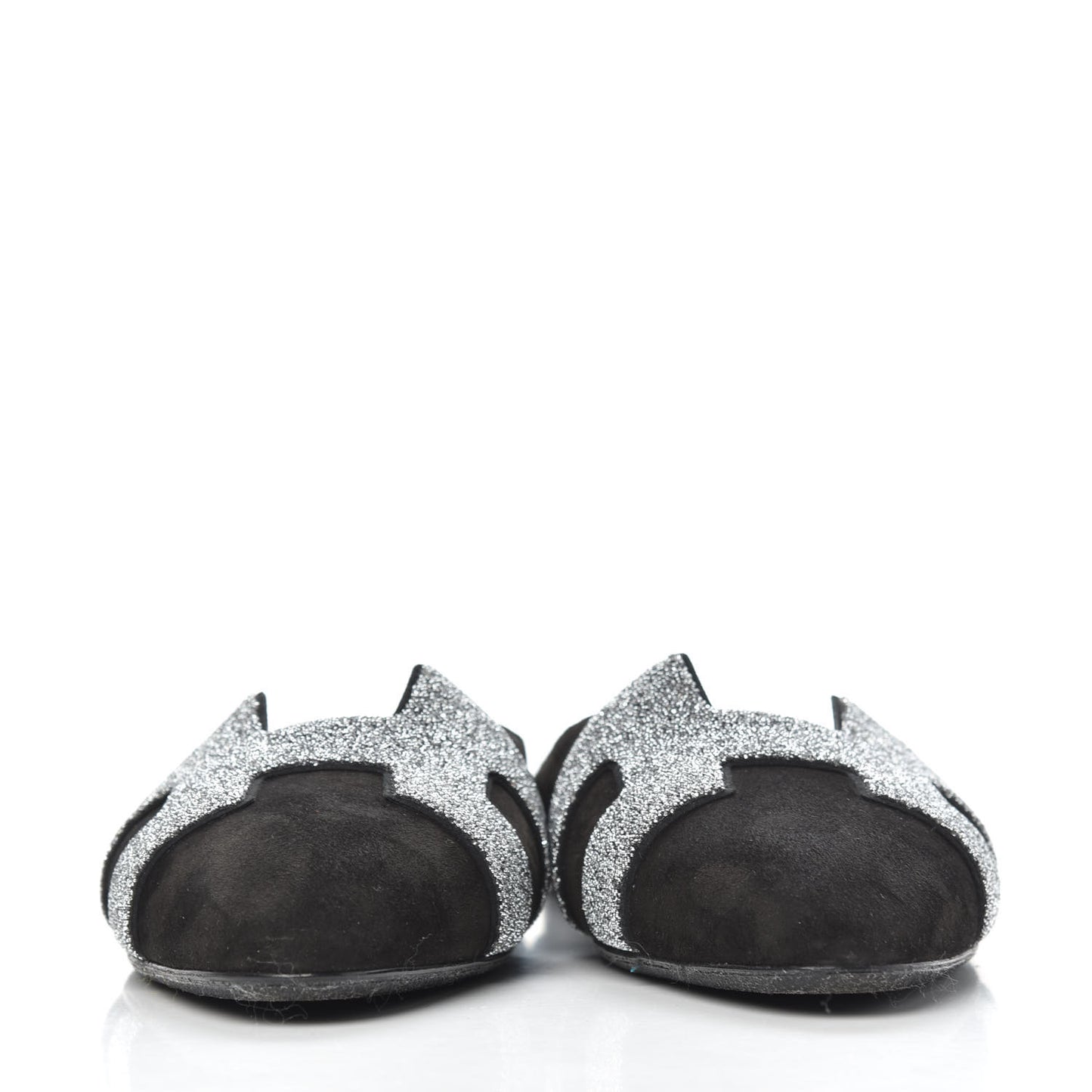 Suede Goatskin Crystal Roxane Mules 39 Gris Argente Black