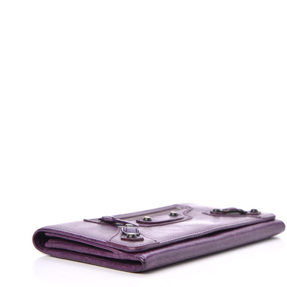 Balenciaga Agneau Classic Hardware Money Wallet Raisin 4 of 13