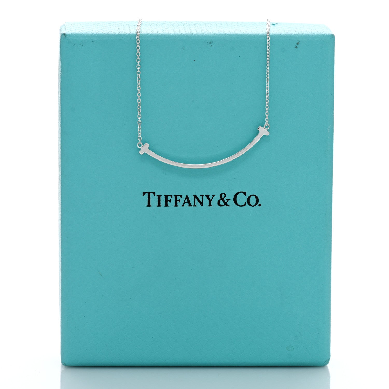 Tiffany Sterling Silver Small T Smile Pendant Necklace 5 of 5