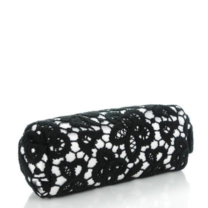 Chanel Lace Timeless Perfume Bottle Top Clutch Black White 4 of 7