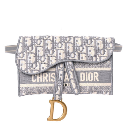 Christian Dior Oblique Slim Saddle Pouch Grey 1 of 9