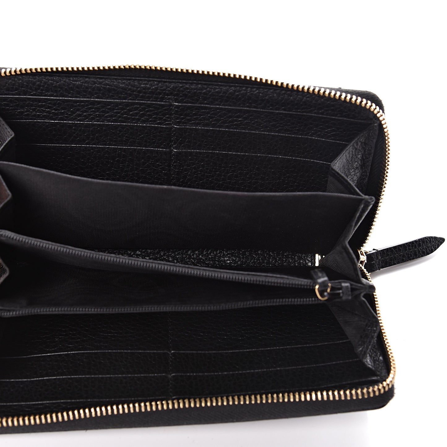 Dollar Calfskin GG Marmont Zip Around Wallet Black