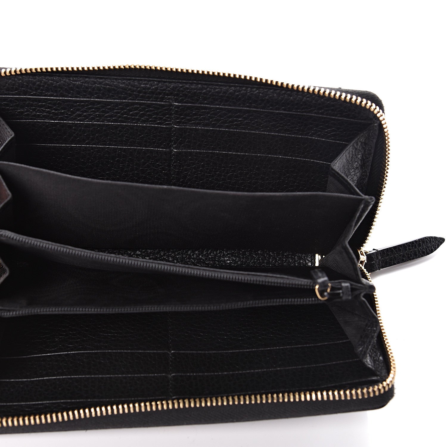 Gucci Dollar Calfskin GG Marmont Zip Around Wallet Black 5 of 6