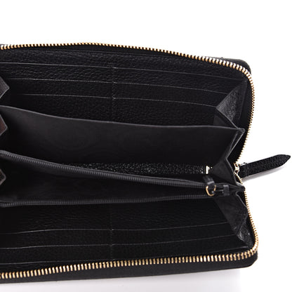 Gucci Dollar Calfskin GG Marmont Zip Around Wallet Black 5 of 6