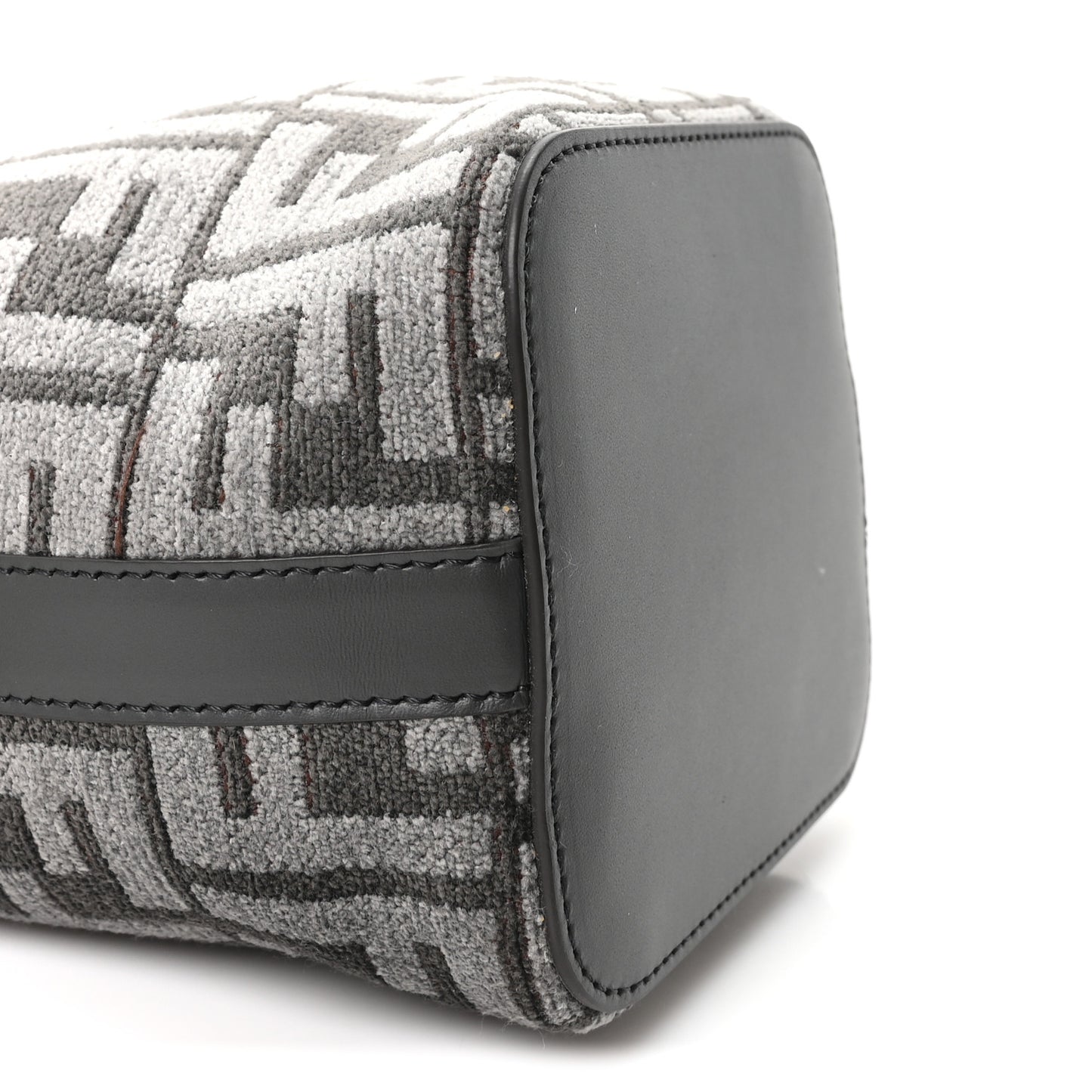 Chenille Vitello King FF Mini Mon Tresor Bucket Bag Antracite Asfalto