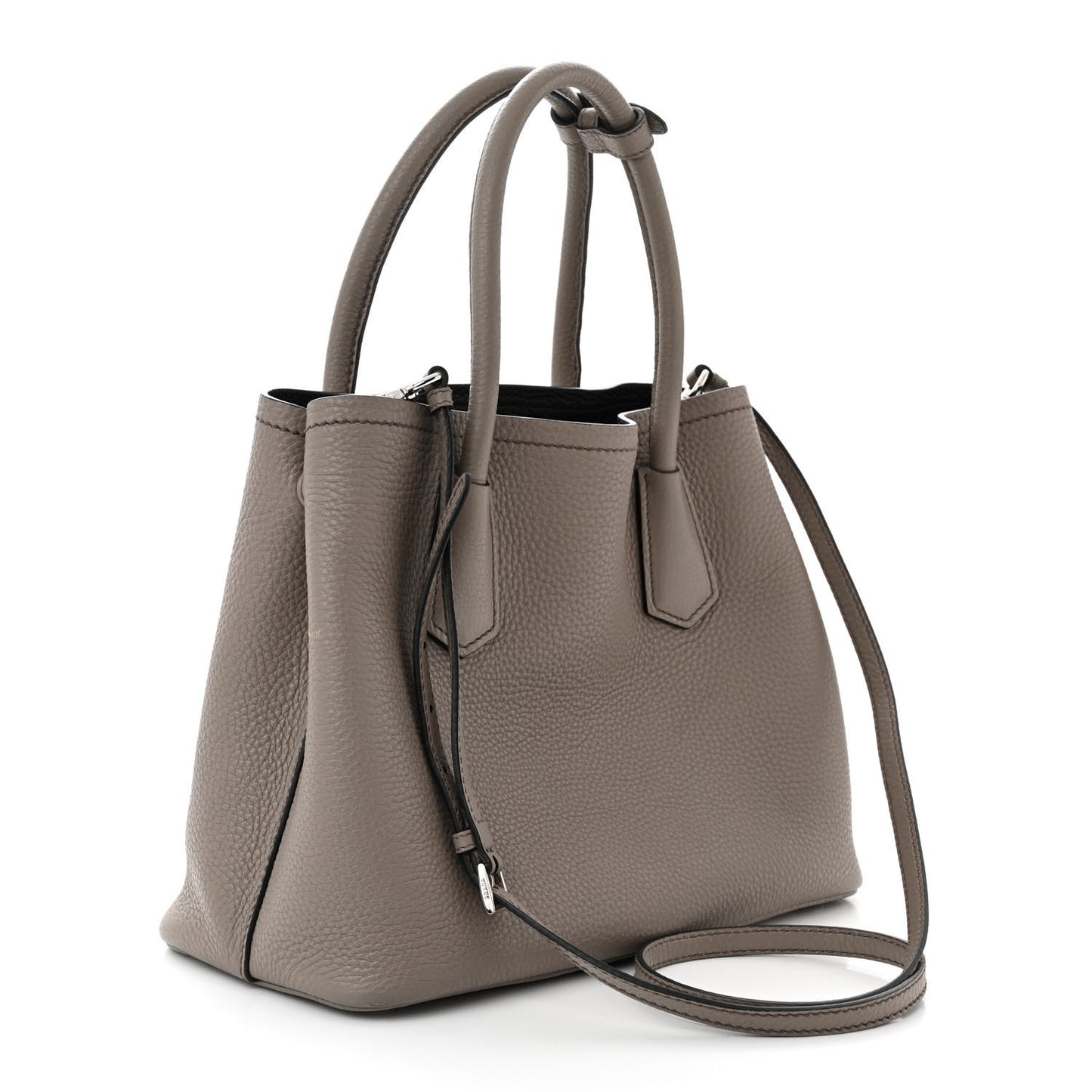 Vitello Daino Small Double Bag Argilla Black