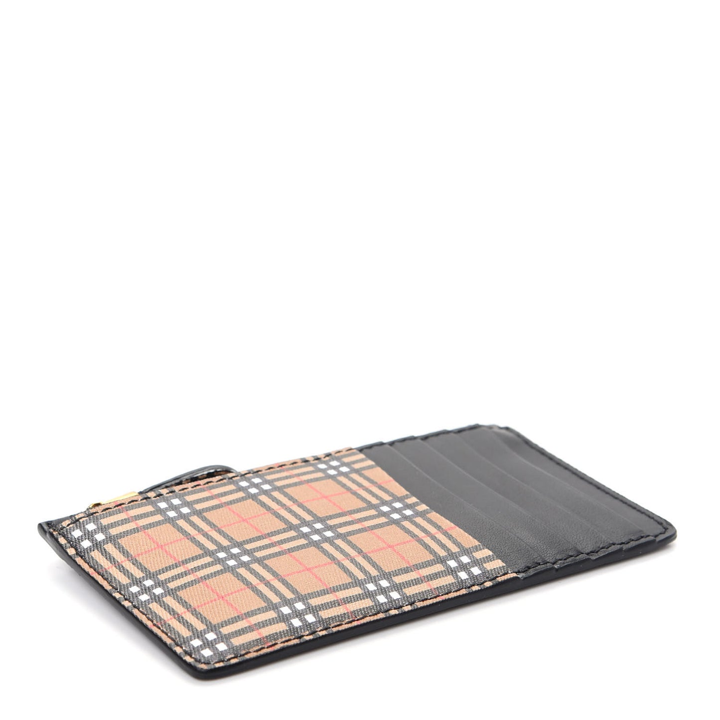 Mini Vintage Check Calfskin Somerset Coin Case Card Holder Antique Yellow