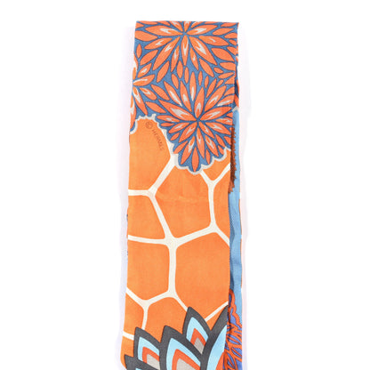 Hermes Silk The Three Graces Twilly Bleu Jean Orange Rouille 3 of 3