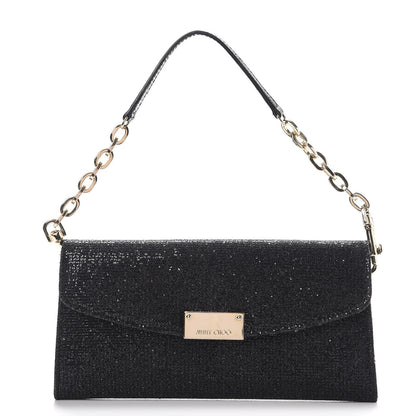 Jimmy Choo Glitter Riane Clutch Bag Black 1 of 12