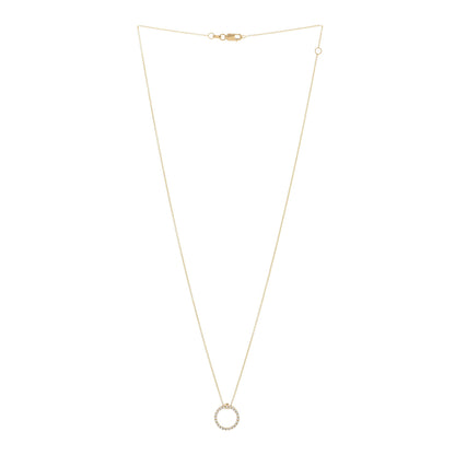 Roberto Coin 18K Yellow Gold Diamond Tiny Treasures .09ctw Circle Pendant Necklace 2 of 5