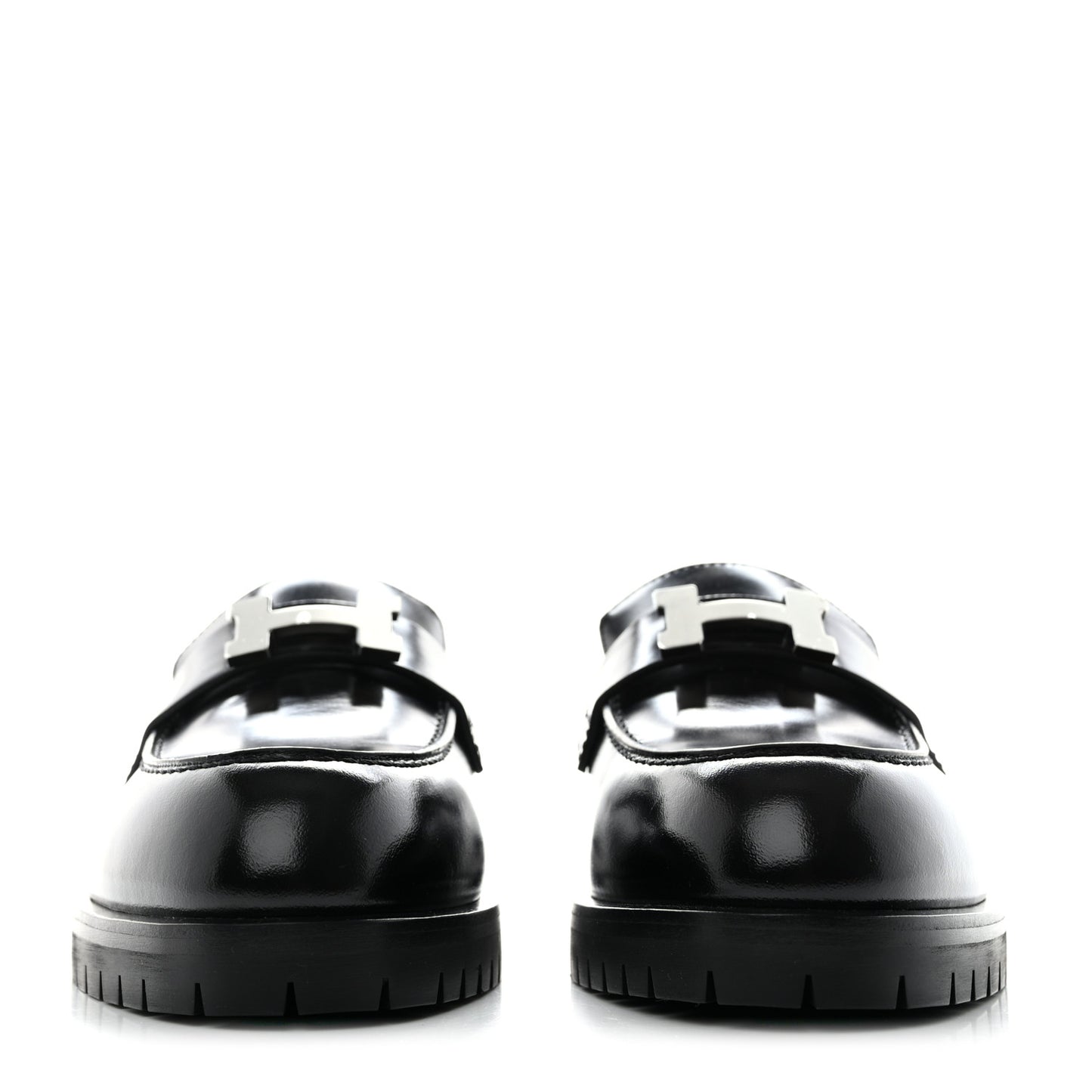 Calfskin Womens Faubourg Loafers 37.5 Black